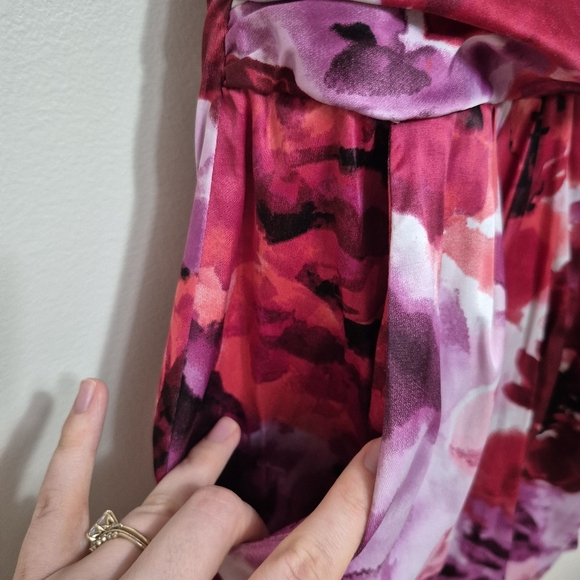 Reitmans Women’s Pink Cocktail Wedding Strapless Floral Sweetheart Dress Size 11 - Picture 3 of 6